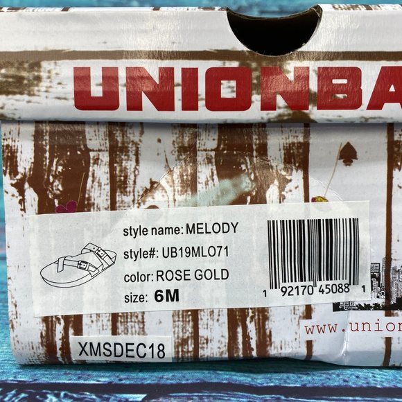 UNIONBAY Women's Melody Flat Sandal Rose Gold SZ 6 - Picture 2 of 9